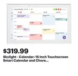 Best Buy Skylight - Calendar: 15 Inch Touchscreen Smart Calendar and Chore Chart - White offer