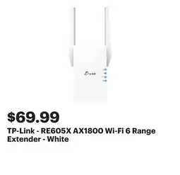 Best Buy TP-Link - RE605X AX1800 Wi-Fi 6 Range Extender - White offer