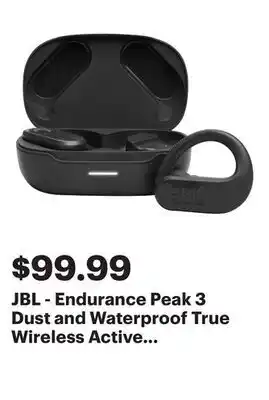 Best Buy JBL - Endurance Peak 3 Dust and Waterproof True Wireless Active Earbuds - Black offer