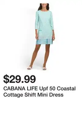 Marshalls CABANA LIFE Upf 50 Coastal Cottage Shift Mini Dress offer