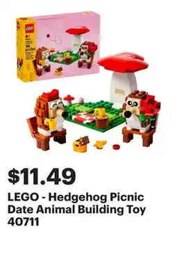 Best Buy LEGO - Hedgehog Picnic Date Animal Building Toy 40711 offer