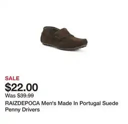 Marshalls RAIZDEPOCA Men's Made In Portugal Suede Penny Drivers offer
