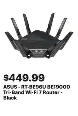 Best Buy ASUS - RT-BE96U BE19000 Tri-Band Wi-Fi 7 Router - Black offer