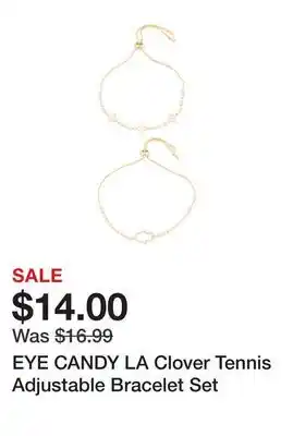 Marshalls EYE CANDY LA Clover Tennis Adjustable Bracelet Set offer