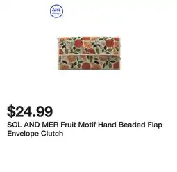 Marshalls SOL AND MER Fruit Motif Hand Beaded Flap Envelope Clutch offer