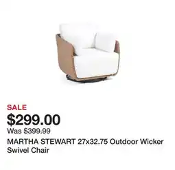 Marshalls MARTHA STEWART 27x32.75 Outdoor Wicker Swivel Chair offer