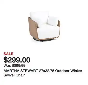 Marshalls MARTHA STEWART 27x32.75 Outdoor Wicker Swivel Chair offer