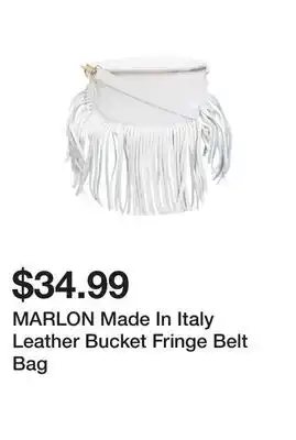 Marshalls MARLON Made In Italy Leather Bucket Fringe Belt Bag offer