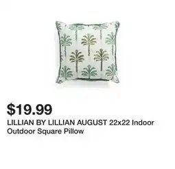 Marshalls LILLIAN BY LILLIAN AUGUST 22x22 Indoor Outdoor Square Pillow offer