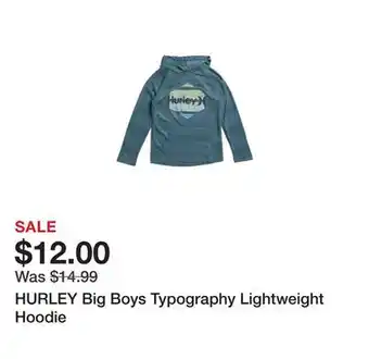 Marshalls HURLEY Big Boys Typography Lightweight Hoodie offer