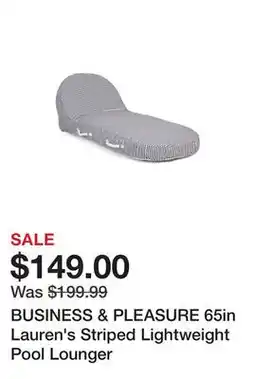 Marshalls BUSINESS & PLEASURE 65in Lauren's Striped Lightweight Pool Lounger offer