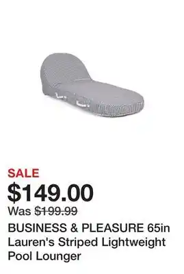 Marshalls BUSINESS & PLEASURE 65in Lauren's Striped Lightweight Pool Lounger offer