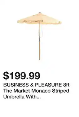 Marshalls BUSINESS & PLEASURE 8ft The Market Monaco Striped Umbrella With Carry Bag offer