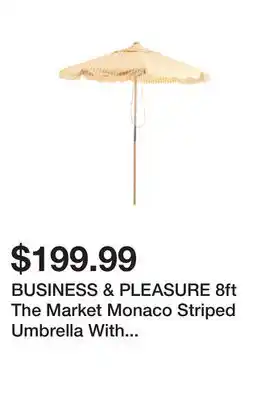 Marshalls BUSINESS & PLEASURE 8ft The Market Monaco Striped Umbrella With Carry Bag offer