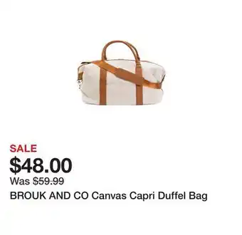 Marshalls BROUK AND CO Canvas Capri Duffel Bag offer