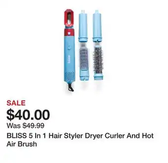 Marshalls BLISS 5 In 1 Hair Styler Dryer Curler And Hot Air Brush offer