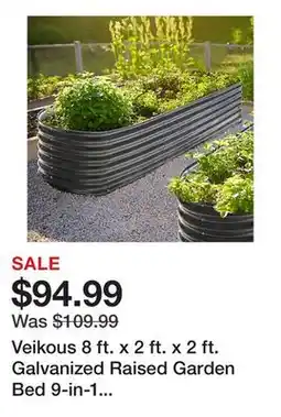 Tractor Supply Company Veikous 8 ft. x 2 ft. x 2 ft. Galvanized Raised Garden Bed 9-in-1 Planter Box Outdoor, Dark Gray offer