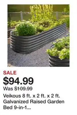 Tractor Supply Company Veikous 8 ft. x 2 ft. x 2 ft. Galvanized Raised Garden Bed 9-in-1 Planter Box Outdoor, Dark Gray offer