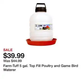 Tractor Supply Company Farm-Tuff 5 gal. Top Fill Poultry and Game Bird Waterer offer
