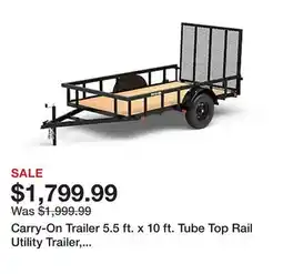 Tractor Supply Company Carry-On Trailer 5.5 ft. x 10 ft. Tube Top Rail Utility Trailer, 2,076 lb. Max Capacity offer
