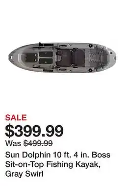 Tractor Supply Company Sun Dolphin 10 ft. 4 in. Boss Sit-on-Top Fishing Kayak, Gray Swirl offer