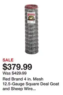 Tractor Supply Company Red Brand 4 in. Mesh 12.5-Gauge Square Deal Goat and Sheep Wire Fence, 330 ft. x 48 in offer