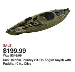 Tractor Supply Company Sun Dolphin Journey Sit-On Angler Kayak with Paddle, 10 ft., Olive offer