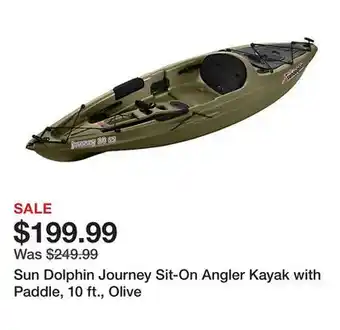 Tractor Supply Company Sun Dolphin Journey Sit-On Angler Kayak with Paddle, 10 ft., Olive offer
