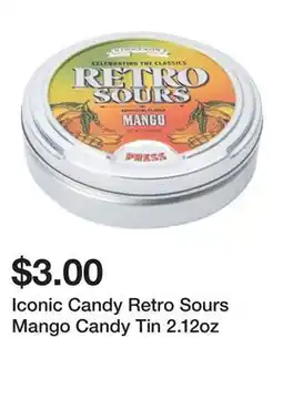 Five Below Iconic Candy Retro Sours Mango Candy Tin 2.12oz offer