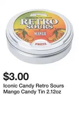 Five Below Iconic Candy Retro Sours Mango Candy Tin 2.12oz offer