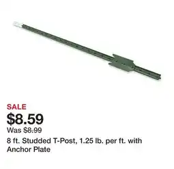 Tractor Supply Company 8 ft. Studded T-Post, 1.25 lb. per ft. with Anchor Plate offer