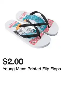 Five Below Young Mens Printed Flip Flops offer