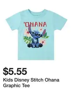 Five Below Kids Disney Stitch Ohana Graphic Tee offer