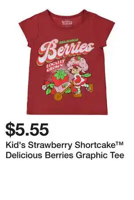 Five Below Kid's Strawberry Shortcake Delicious Berries Graphic Tee offer