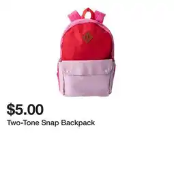 Five Below Two-Tone Snap Backpack offer