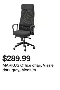 Ikea MARKUS Office chair, Vissle dark gray, Medium offer