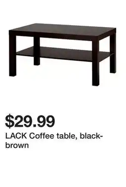 Ikea LACK Coffee table, black-brown offer
