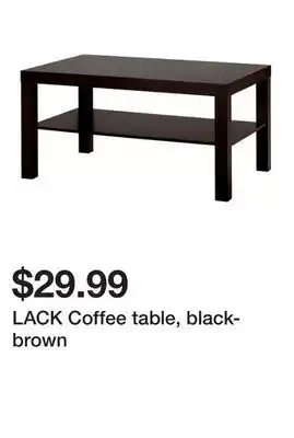 Ikea LACK Coffee table, black-brown offer