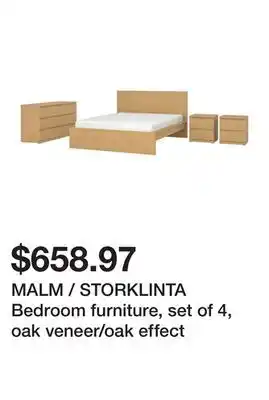 Ikea MALM / STORKLINTA Bedroom furniture, set of 4, oak veneer/oak effect offer