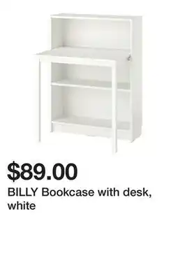 Ikea BILLY Bookcase with desk, white offer