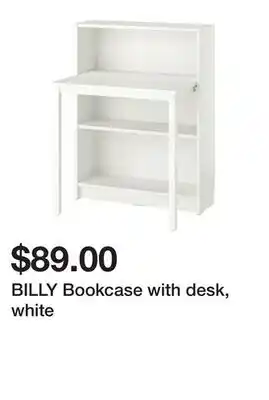 Ikea BILLY Bookcase with desk, white offer