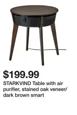 Ikea STARKVIND Table with air purifier, stained oak veneer/dark brown smart offer