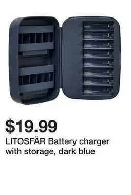 Ikea LITOSFÄR Battery charger with storage, dark blue offer