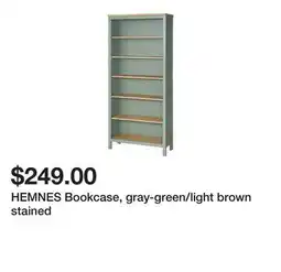 Ikea HEMNES Bookcase, gray-green/light brown stained offer