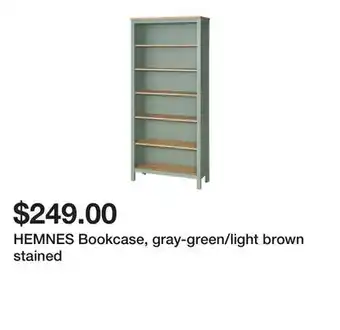 Ikea HEMNES Bookcase, gray-green/light brown stained offer