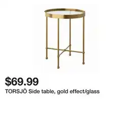 Ikea TORSJÖ Side table, gold effect/glass offer