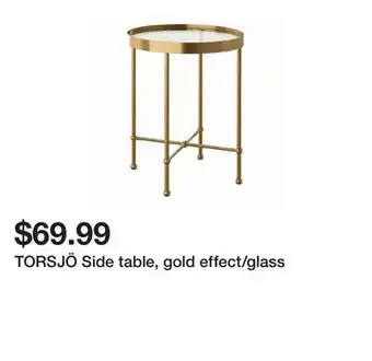 Ikea TORSJÖ Side table, gold effect/glass offer