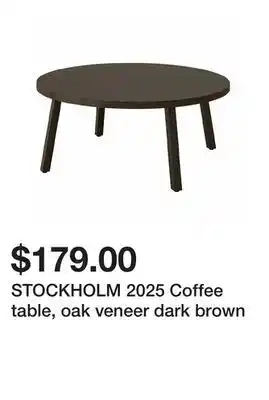 Ikea STOCKHOLM 2025 Coffee table, oak veneer dark brown offer