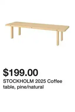 Ikea STOCKHOLM 2025 Coffee table, pine/natural offer