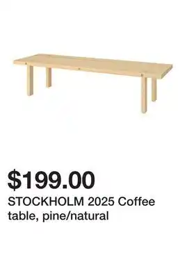 Ikea STOCKHOLM 2025 Coffee table, pine/natural offer